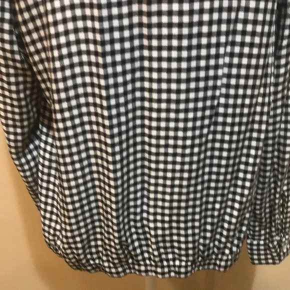 Jones New York Black and White Checked Gingham Button Down Shirt Tie Waist-M - Picture 8 of 11